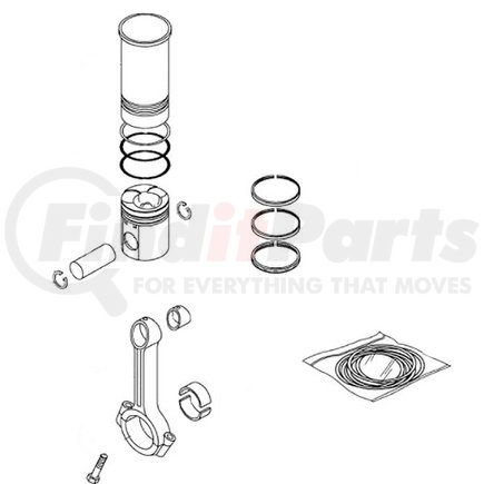 401017 by PAI - Engine Cylinder Kit Repair - w/o Piston Rings International DT466E Application