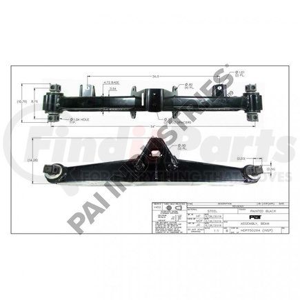 750264 by PAI - Suspension Equalizer Beam - HN 462 Application