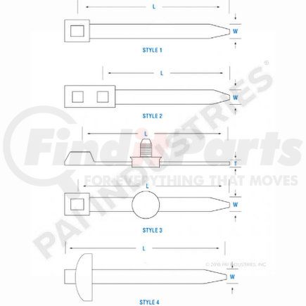 831112 by PAI - Cable Tie - Nylon, .18in Wide x 7.6in Long x .05in Thick 4.60mm Wide x 193mm Long x 1.3mm Thick, Black