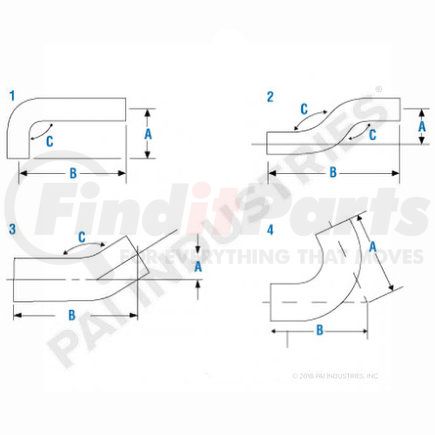 840147 by PAI - Radiator Hose - Contoured; 2-1/2in ID Silicone