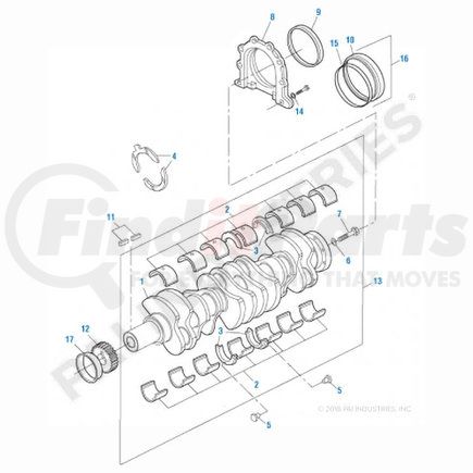 EM21240 by PAI - Engine Crankshaft - Mack E6 Engine Application