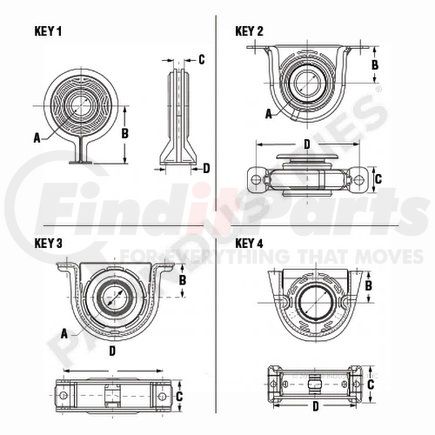 EM69080 by PAI - Drive Shaft Center Support Bearing