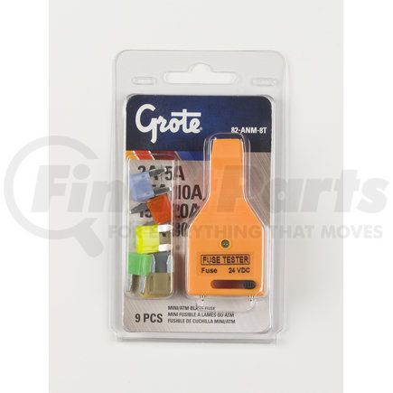 82-ANM-8T by GROTE - Miniature Blade Fuse Assortment & Tester, 9 Pk
