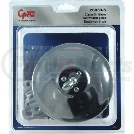 28033-5 by GROTE - 5" Round Clamp-On Spot Mirrors, w/ Arm Assembly