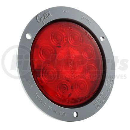 53272 by GROTE - SuperNova 4" 10-Diode Pattern LED Stop Tail Turn Light - Gray Theft-Resistant Flange, Male Pin