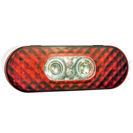 54672 by GROTE - 6" Oval LED Stop Tail Turn Lights with Integrated Back-up, Male Pin Termination