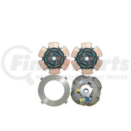 RC698EZHTX by HALDEX - Transmission Clutch Kit - Heavy Duty Reman. Pull Type, Two Plate, Flat Flywheel, 2.0"-10 Spline