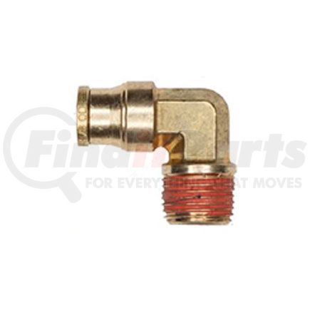 APB69F6X4 by HALDEX - Midland Push-to-Connect (PTC) Fitting - Brass, Fixed Elbow Type, Male Connector, 3/8 in. Tubing ID