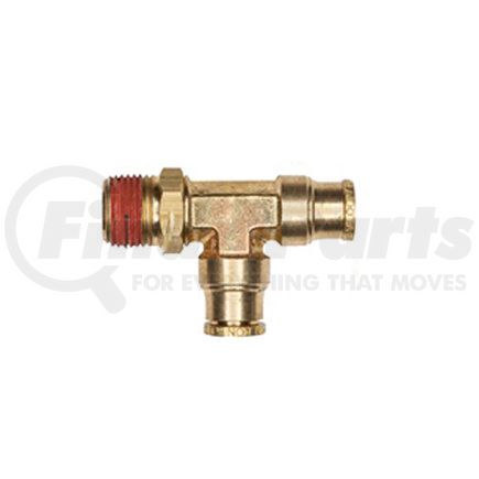 APB71S4X4 by HALDEX - Midland Push-to-Connect (PTC) Fitting - Brass, Swivel Run Tee Type, Male Connector, 1/4 in. Tubing ID