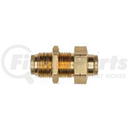 APB82H4 by HALDEX - Midland Push-to-Connect (PTC) Fitting - Brass, Bulkhead Union Type, Male Connector, 1/4 in. Tubing ID