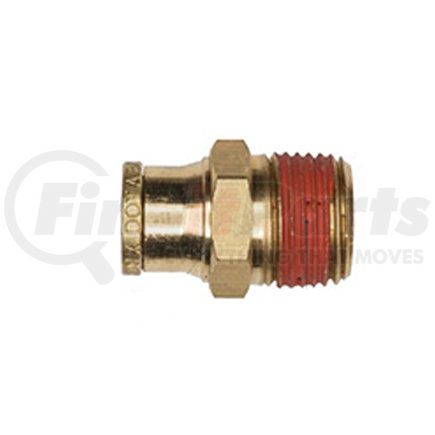 APM68F8MX4 by HALDEX - Midland Push-to-Connect (PTC) Fitting - Brass, Fixed Connector Type, Male Connector, 8 MM Tubing ID