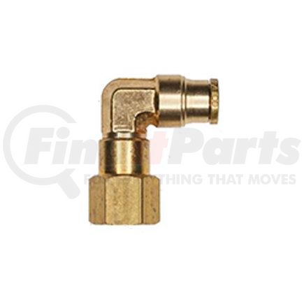 APX70S4X2 by HALDEX - Midland Push-to-Connect (PTC) Fitting - Brass, Swivel Elbow Type, Female Connector, 1/4 in. Tubing ID