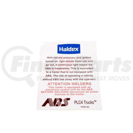 A993107 by HALDEX - Caution Label