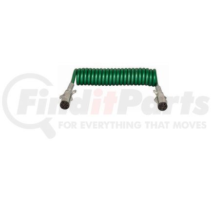 BE27070 by HALDEX - Coiled Cable - 12' Green Ultra Heavy Duty ABS Power Coil with Spring Guard