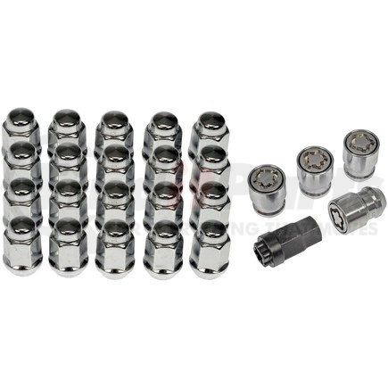 611-122FK by DORMAN - Wheel Nut Kit 1/2-20 Dometop - 3/4 In. Hex, 1-5/16 In. Length With Lock