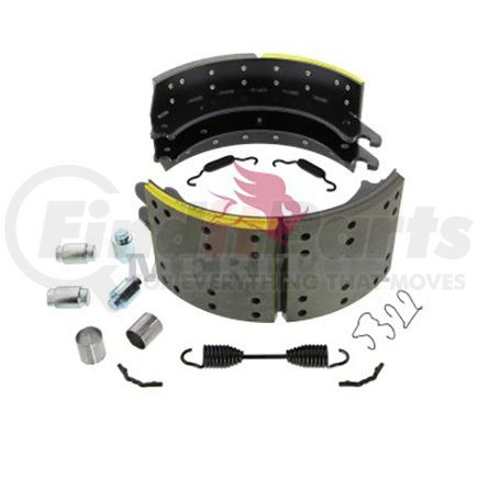 XKEG24707QP by MERITOR - Drum Brake Shoe Kit - 7.00" Width, Black Dip Coating, for 16.50" Brake Diameter