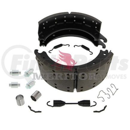 XKEG4707QP by MERITOR - Drum Brake Shoe Kit - 7.00" Width, Black Dip Coating, for 16.50" Brake Diameter