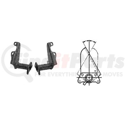 B203299F6090 by MERITOR - Air Brake Chamber Bracket - 8.76" Length, 74 degrees 0.50" Wing Thickness
