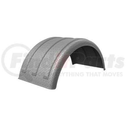 pm2261dps by MINIMIZER - Dual Fender for 22.5 Tire Diamond Plate Silver