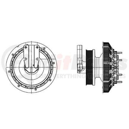 99A8298 by HORTON - Engine Cooling Fan Clutch - DM Advantage Two-Speed, 7.93 in. Overall length, with 7.44 in. dia. Back Pulley