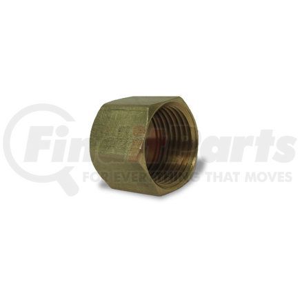 Velvac 14217 Flare Fitting SAE 45° Flare Fitting, Cap Nut, Brass, 1/2", 3/4"-16 Thread