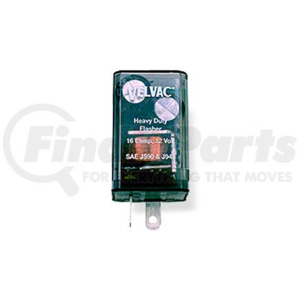 91211 by VELVAC - Electronic Flasher, 3 Terminals, Clear Smoke, 2-16 Lamp Rating, 70-120 Flash Rate FPM, 35 Amp Rating