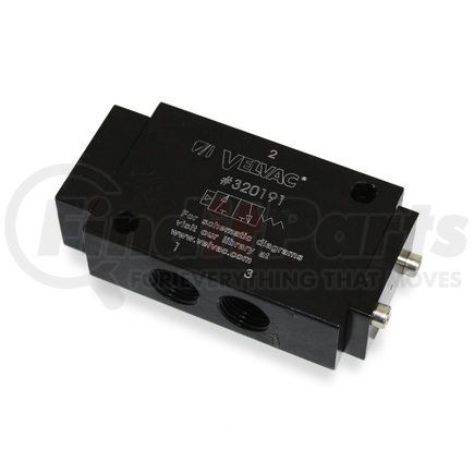 320191 by VELVAC - Air Pilot Valve - 3 Way Air Pilot Spring Return Valve with 1/4" NPT Air Pilot Supply Support
