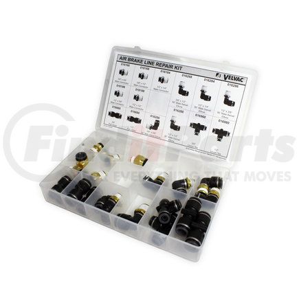 690033 by VELVAC - Brake Fitting Assortment - Air Brake Line Repair Kit, Push Lock