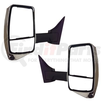 717507 by VELVAC - 2020XG Series Door Mirror - Chrome, 102" Body Width, Driver and Passenger Side