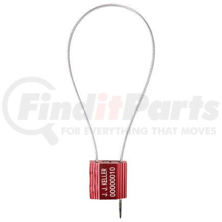 61580 by JJ KELLER - Cable Seal, 2.0mm Diameter, 12 in. Length, Red, Stock, Galvanized Steel, with Aluminum Lock Body