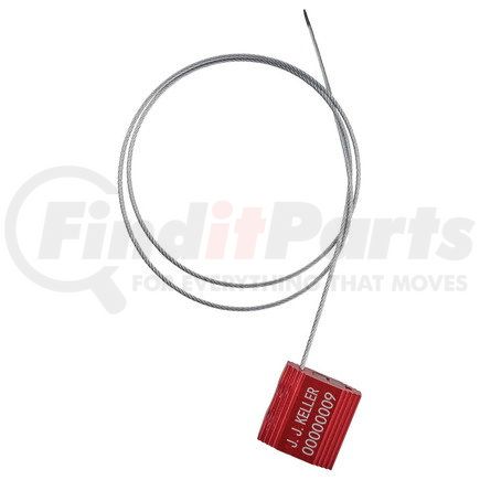 61576 by JJ KELLER - Cable Seal, 1.5mm Diameter, 24 in. Length, Red, Stock, Galvanized Steel, with Aluminum Lock Body