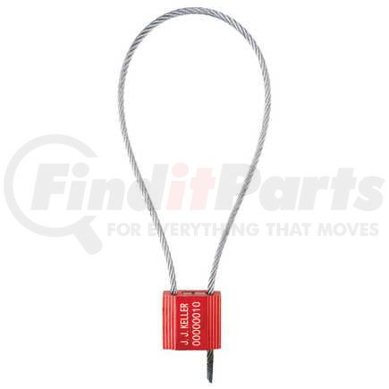 61588 by JJ KELLER - Cable Seal, 3.25mm Diameter, 14 in. Length, Red, Stock, Galvanized Steel, with Aluminum Lock Body