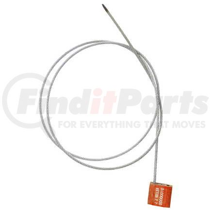 61591 by JJ KELLER - Cable Seal, 3.25mm Diameter, 48 in. Length, Orange, Stock, Galvanized Steel, with Aluminum Lock Body