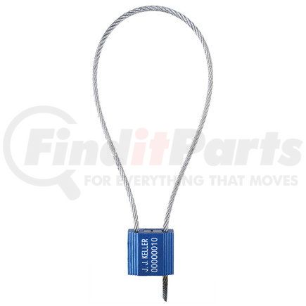 61586 by JJ KELLER - Cable Seal, 3.25mm Diameter, 14 in. Length, Blue, Stock, Galvanized Steel, with Aluminum Lock Body