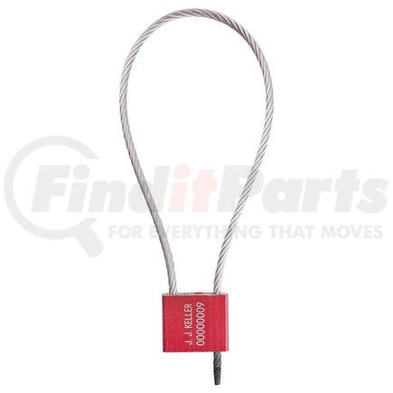 61600 by JJ KELLER - Cable Seal, 5.0mm Diameter, 18" Length, Red, Stock, Galvanized Steel, with Aluminum Lock Body