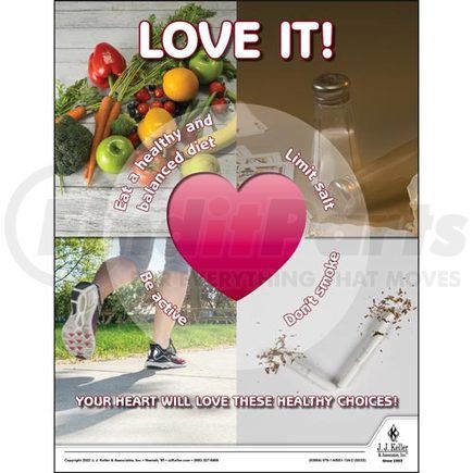 63854 by JJ KELLER - Health & Wellness Awareness Poster - Your Heart Will Love These Healthy Choices