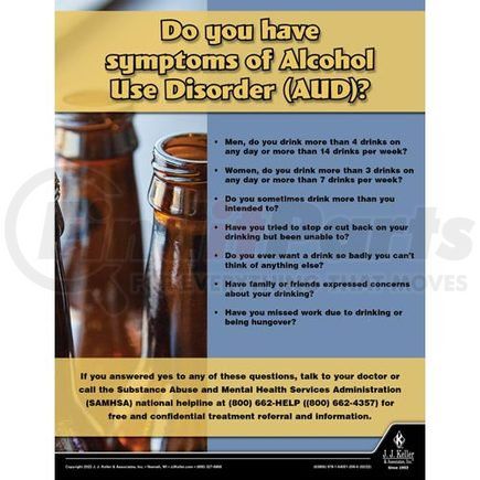 63856 by JJ KELLER - Transportation Safety Poster - Do You Have Symptoms of Alcohol Use Disorder