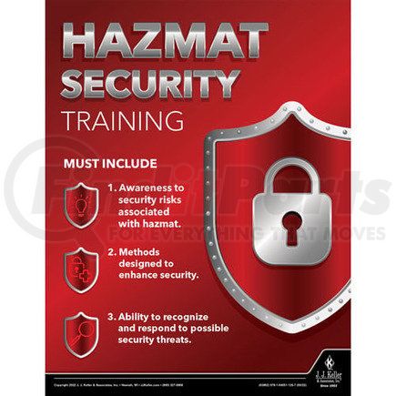 63862 by JJ KELLER - Hazmat Transportation Poster - Hazmat Security Training