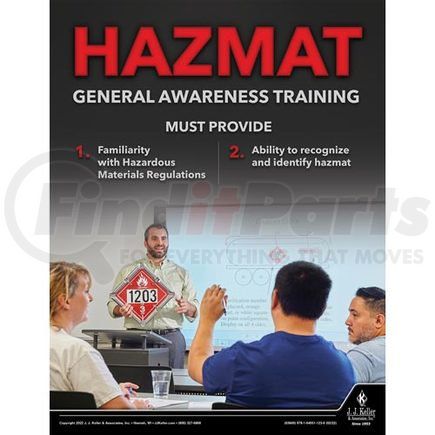 63849 by JJ KELLER - Hazmat Transportation Poster - Hazmat General Awareness Training