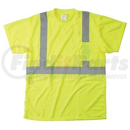 64730 by JJ KELLER - Safegear™ Hi-Vis T-Shirt, with Pocket, Type R Class 2, Lime Green, Medium, Polyester