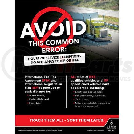 63865 by JJ KELLER - Motor Carrier Safety Poster - Avoid Hours of Service Exemptions