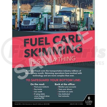 63926 by JJ KELLER - Motor Carrier Safety Poster - Fuel Card Skimming Is Still A Thing