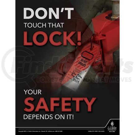 63892 by JJ KELLER - Workplace Safety Training Poster - Don't Touch That Lock