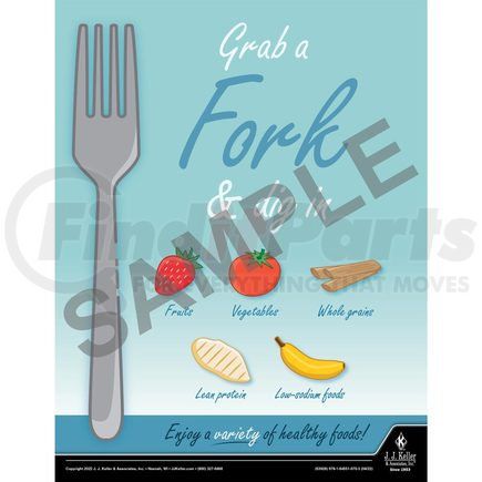 63928 by JJ KELLER - Health & Wellness Awareness Poster - Grab a Fork and Dig In