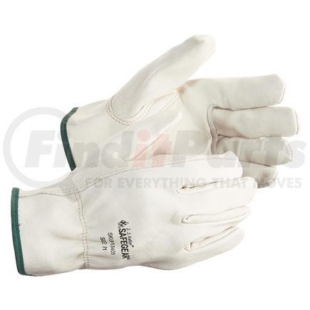 65404 by JJ KELLER - Safegear™ Gloves, Cowhide Leather, with Keystone Thumb, Uncoated, White, Small, Slip On, Pair