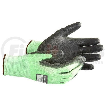 64911 by JJ KELLER - Safegear™ Gloves, Polyurethane Coated, Cut Level A4, Lime Green/Black, Medium