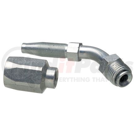 G34502-0808 by GATES - Hyd Coupling/Adapter- Male SAE 45 Flare Inverted Swivel - 45 Bent Tube - Steel