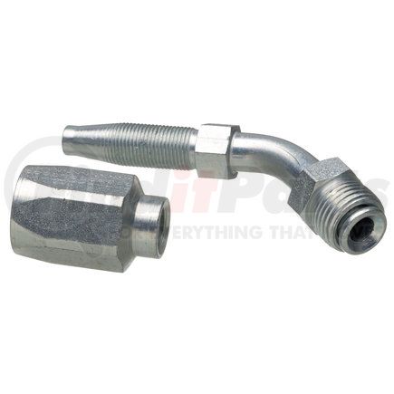 G34502-0404 by GATES - Hyd Coupling/Adapter- Male SAE 45 Flare Inverted Swivel - 45 Bent Tube - Steel