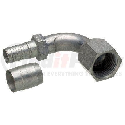 G40205-0606 by GATES - Hyd Coupling/Adapter- Female SAE 45 Flare Swivel - 90 Bent Tube - Steel (C14)