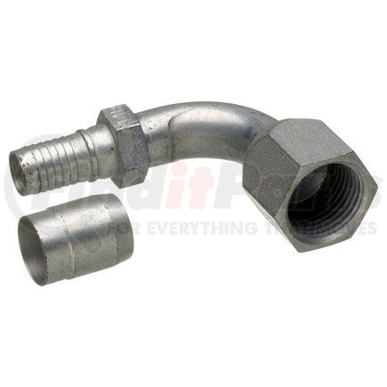 G40205-0808 by GATES - Hyd Coupling/Adapter- Female SAE 45 Flare Swivel - 90 Bent Tube - Steel (C14)